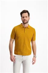 Musztardowa koszulka polo 73859