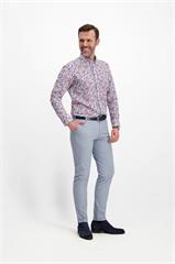 Jasnoniebieskie spodnie męskie w kratę chinos 64159