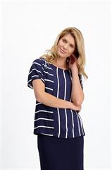 Granatowa bluzka damska w paski 84690