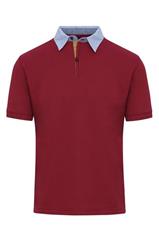 Koszulka polo męska z kołnierzykiem w kratkę 72899